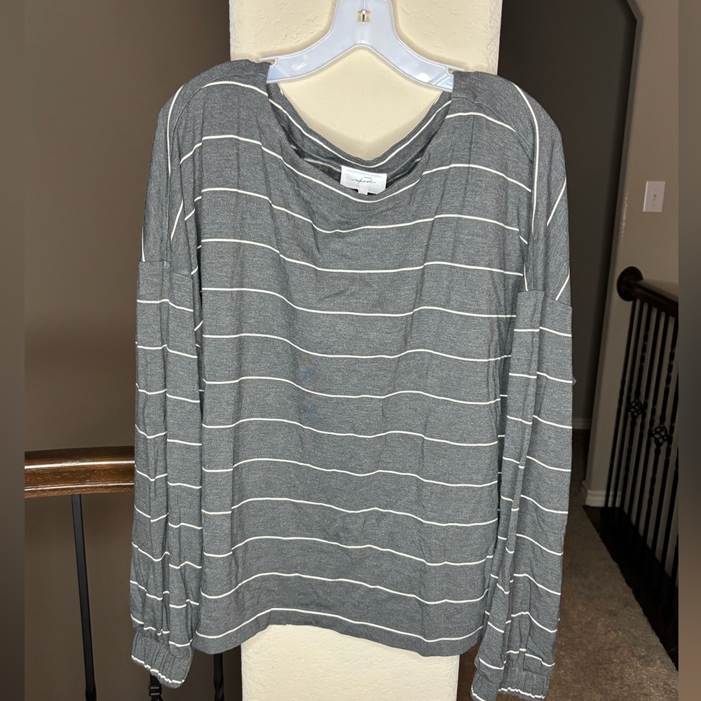 Soma Weekend Soft Boatneck Pullover Striped STYLE#570296626 NEW Coastal Neutral